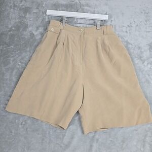 Due‎ Per Due VTG Silk High Waisted Shorts 12 Beige Adventurecore Safari